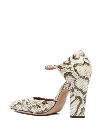 Paris Texas 100mm Python-print Ankle-strap Pumps
