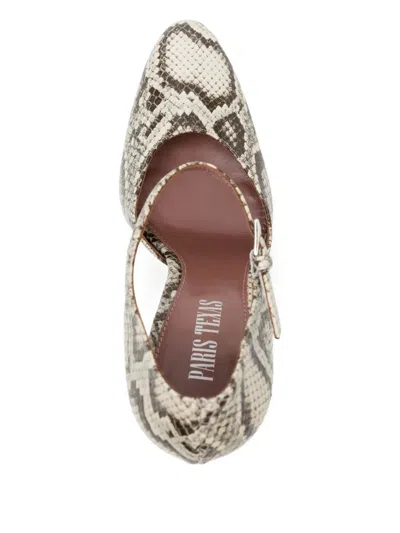 Paris Texas 100mm Python-print Ankle-strap Pumps