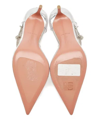 Pre-owned Amina Muaddi  100mm Crystal-embellished Ankle-strap Pumps