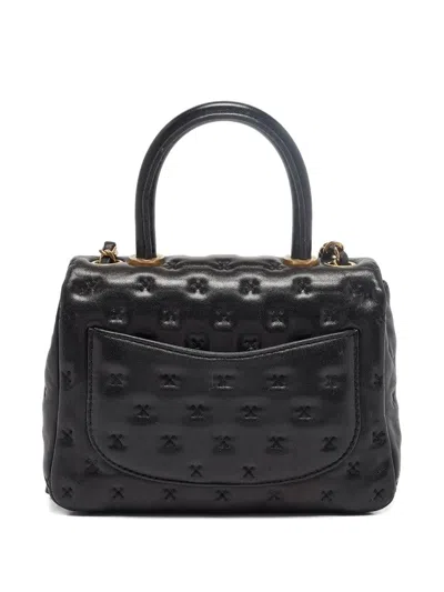Pre-owned Chanel Mini Cross Stitch Leather Paris-rome Coco Tote Bag