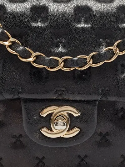Pre-owned Chanel Mini Cross Stitch Leather Paris-rome Coco Tote Bag