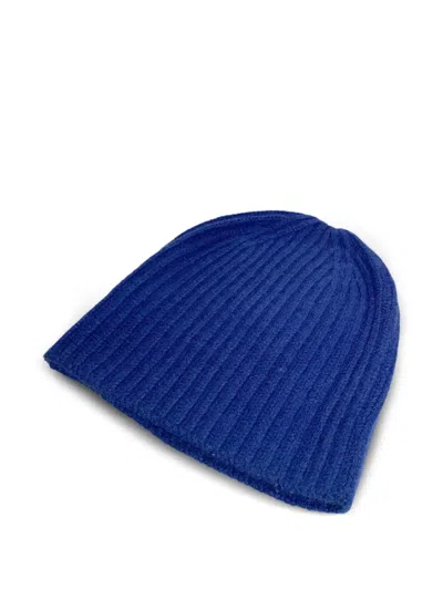 La Rose Ribbed-knit Beanie In Blue