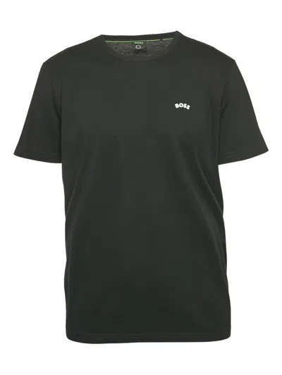Pre-owned Hugo Boss  Logo-embroidered T-shirt In Black