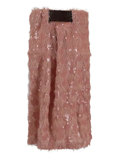Niccolò Pasqualetti Chimera Sequined Midi Skirt In Pink