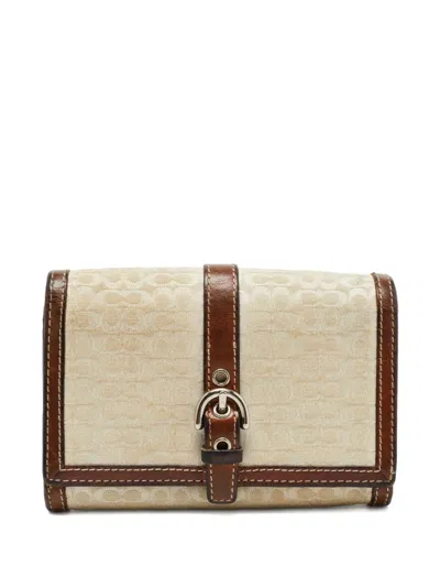 Pre-owned Coach Vintage 2024 Monogram Wallet In Neutral