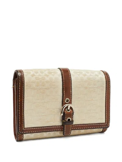 Pre-owned Coach Vintage 2024 Monogram Wallet In Neutral