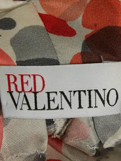 Pre-owned Valentino Floral-print Bow Dress In Red