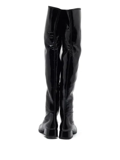 Pre-owned Prada Patent-leather Block-heel Boots
