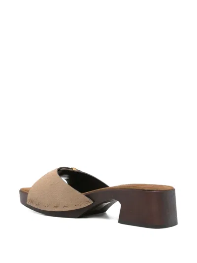 Khaite Britt Buckled Calf Hair Mules In Brown