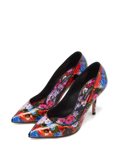 Pre-owned Dolce & Gabbana 90mm Floral-print Leather Pumps