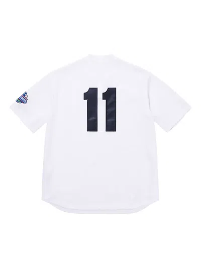 Supreme S Logo Henley Top In White