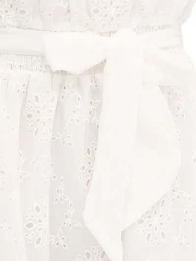 Guess Usa Floral-embroidery Halterneck Mini Dress In White