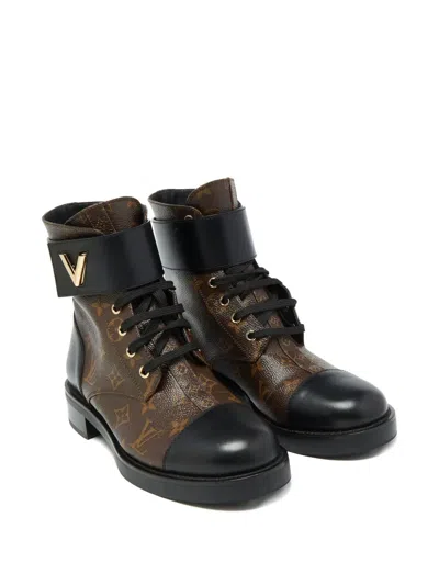 Pre-owned Louis Vuitton Monogram Lace-up Boots