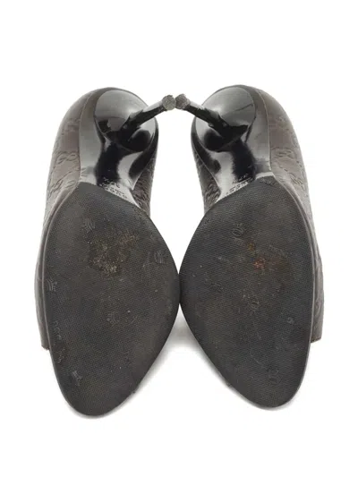 Pre-owned Gucci 100mm Leather Peep-toe Pumps