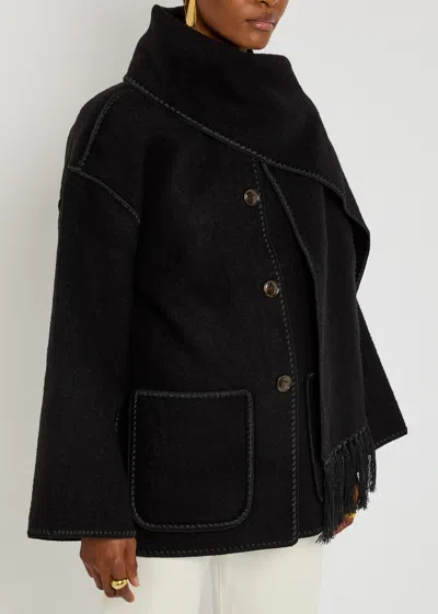 Totême Toteme Women Wool Blend Coat With Embroidery And Scarf