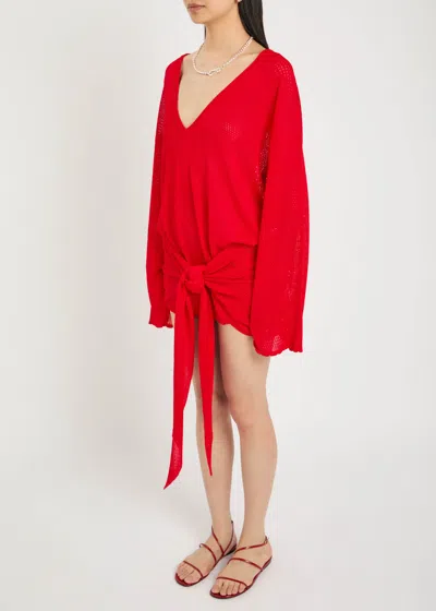 Attico The  Pointelle Knit Mini Dress