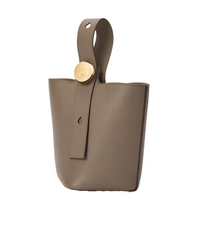 Loewe Mini Pebble Bucket In Soft Grained Calfskin