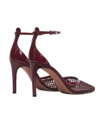 Alaïa Alaia Women Pumps 90 Mesh Sandals In Burgundy