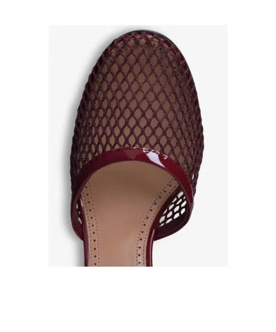 Alaïa Alaia Women Pumps 90 Mesh Sandals In Burgundy