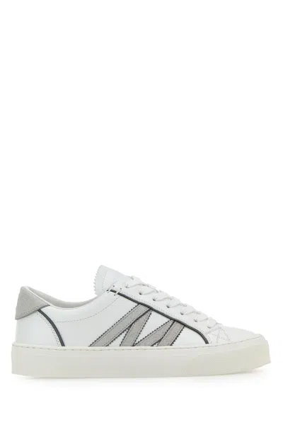 Moncler White Leather Monaco2 Sneakers