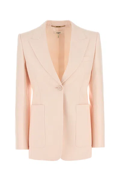 Chloé Wool Blazer With Notched Lapels And Front Flap Pockets