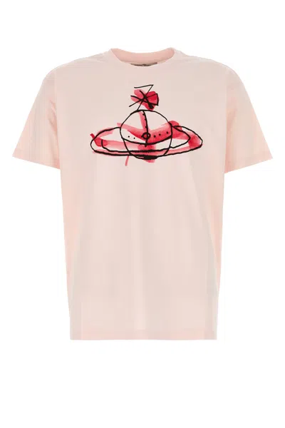 Vivienne Westwood Pink Crewneck Printed T-shirt In Pink