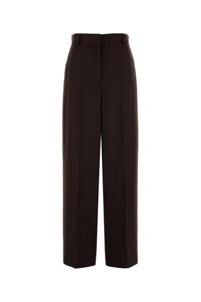 Stella Mccartney Dark Brown Pleated Straight-leg Trousers In Brown