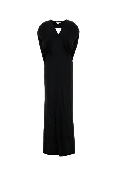 Stella Mccartney Abito Lungo In Raso Nero Donna