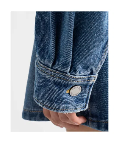 Prada Cropped Leather-trimmed Denim Jacket