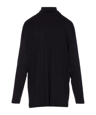 Lemaire Relaxed Mock Neck Long Sleeves Top In Black