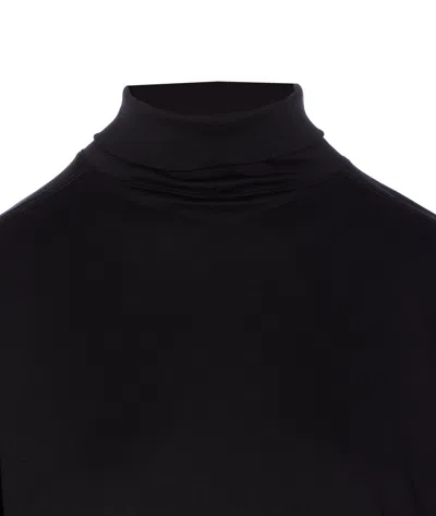 Lemaire Relaxed Mock Neck Long Sleeves Top In Black