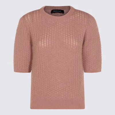 Fabiana Filippi Knit Crewneck Mid-length Ribbed Textured In Pink