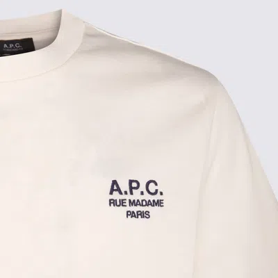 Apc White Cotton T-shirt In Neutral