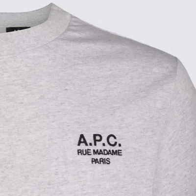 Apc A.p.c. Light Grey Cotton T-shirt In Gray