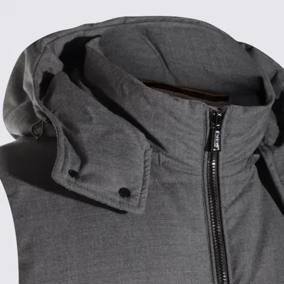 Moorer Hooded Padded Down Jackets With Side Zipper Pockets In Gray