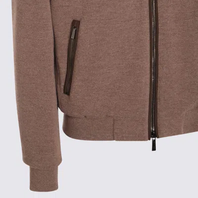 Moorer Casual Jacket With Fur Collar And Ribbed Finish