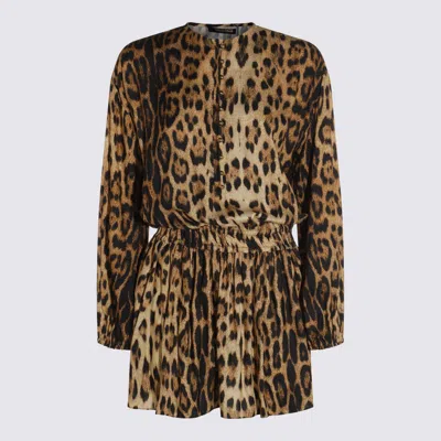 Roberto Cavalli Knee Length Dress Leopard Print In Brown