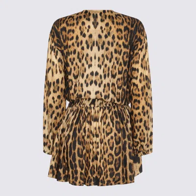 Roberto Cavalli Knee Length Dress Leopard Print In Brown