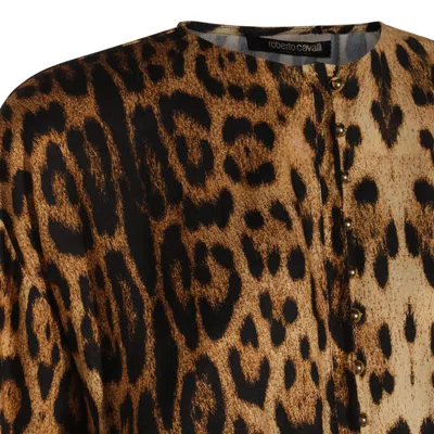 Roberto Cavalli Knee Length Dress Leopard Print In Brown