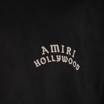 Amiri Hollywood Graphic Oversized T-shirt With Ribbed Crew Neck In Black
