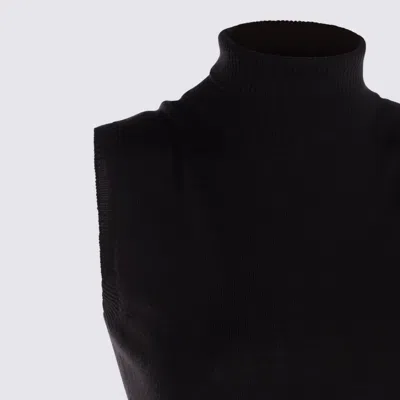 Sportmax Vertigo Sleeveless Virgin Wool Sweater In Black