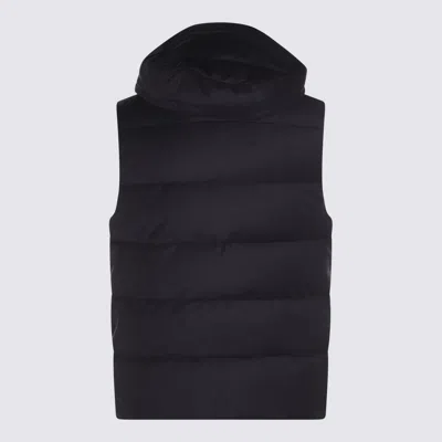 Moorer Hooded Padded Jackets With Side Zip Pockets In Blue