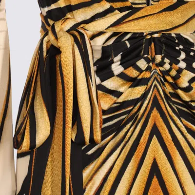 Roberto Cavalli Knee Length Dress With V-neckline And Bold Print