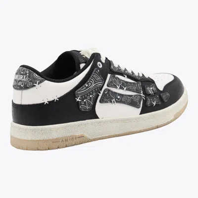 Amiri Skel Top Black Low Top Sneakers With Logo Patch On The Tongue And Logo Lettering On The Heel In Leat