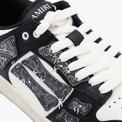 Amiri Skel Top Black Low Top Sneakers With Logo Patch On The Tongue And Logo Lettering On The Heel In Leat