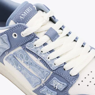 Amiri Light Blue Leather Bandana Skel Low Top Sneakers
