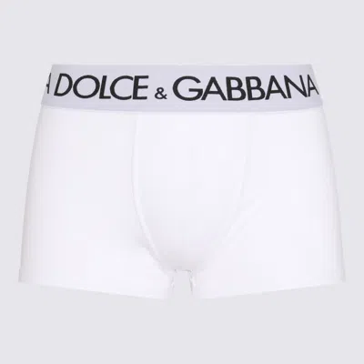 Dolce & Gabbana White Boxer Briefs With Branded Waistband In Stretch Cotton In White