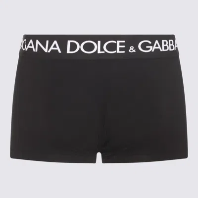 Dolce & Gabbana Logo-waist Cotton Boxer Briefs In Black