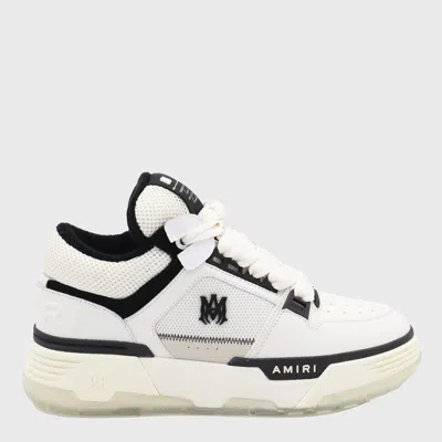 Amiri White And Black Chunky Sneakers With Logo Detail In Leather And Mixed Tech Fabrics Man