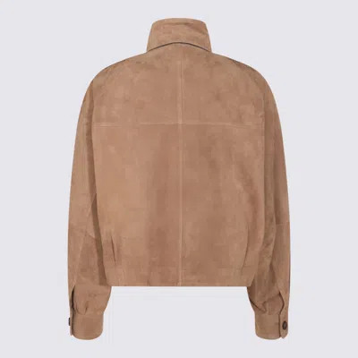 Brunello Cucinelli Brown Leather Jacket
